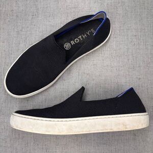 Rothy's The Original Slip‎ On Sneaker Black Knit Shoes Classic Casual Women's 8